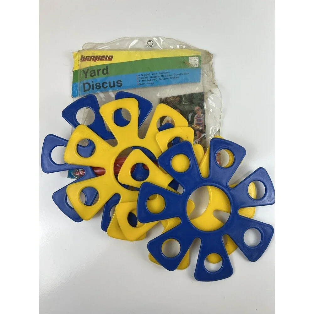 Vintage NOS Winfield Yard Discus Tossing Spinners Outdoor Game Kitschy MCM